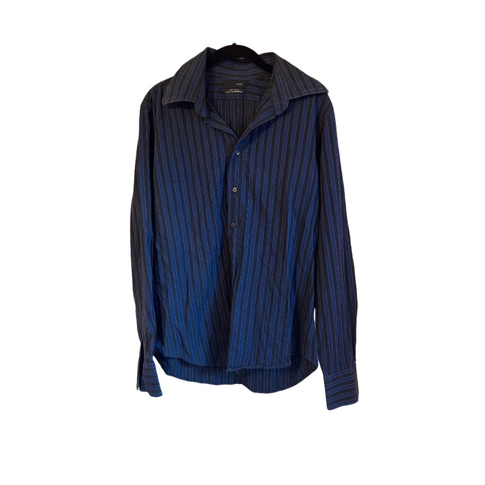 Zara Men Extra Large Blue Striped Button Down